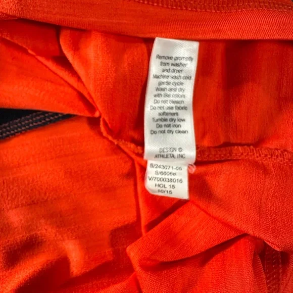83 Athleta Spiral Spinner Tank Orange, Navy Mesh Orange & Navy Mesh Size Small - Picture 5 of 6